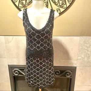 Arden B. Blk Sleeveless Sequin Bodycon Dress S